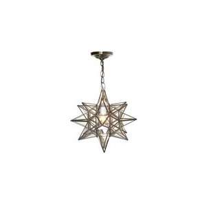 Moravian Star 12 Pendant Chandelier Small Clear Glass by Worlds Away 