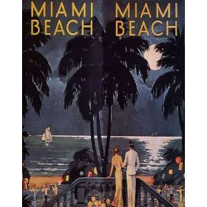   FLORIDA BEACH VACATION TRAVEL TOURISM SMALL VINTAGE POSTER REPRO Home