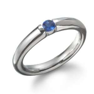  SIMPLE SYNTHETIC SAPPHIRE RING CHELINE Jewelry