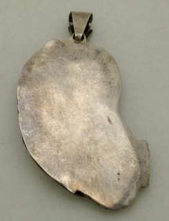 LARGE IMPORTANT NAVAJO STERLING SILVER & LAKE SUPERIOR AGATE PENDANT 