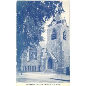  1900 Vintage Postcard Unitarian Church   Leominster 