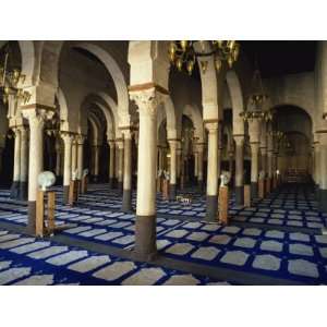 Interior, Grand Mosque, Kairouan, UNESCO World Heritage Site, Tunisia 