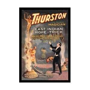 East Indian Rope Trick Thurston the Famous Magician 28x42 Giclee on 