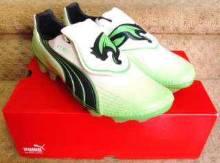 PUMA Vaporous Green Navy V1.11 I FG SOCCER Cleats Boots Shoes sz 9 