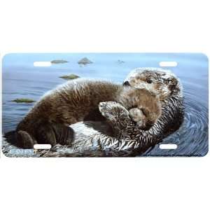 Rock a Bye Otters License Plate Car Auto Novelty Front Tag by Terry 
