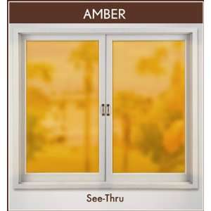  Amber Deco Tint 24 x 86 See Through Stained Glass Window 