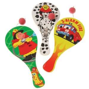    Lets Party By US Toy Firefighter Paddle Ball 