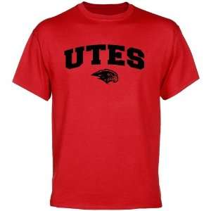  Utah Utes Shirts  Utah Utes Red Mascot Arch T Shirt 
