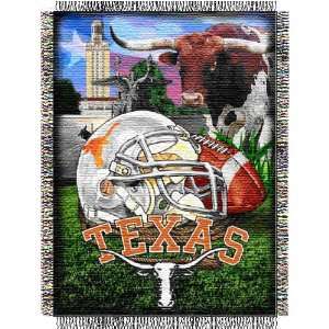  University of Texas Longhorns Throw   Woven Tapestry Sports