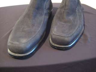 Carlo Morandi, Italian Made, Black Suede, Mens Slip on Dress Shoes 
