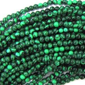  2mm malachite round beads 16 strand seed