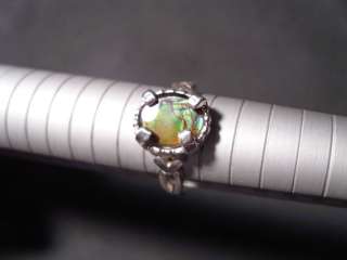  Canadian Triplet Ammolite Fossil Sterling Silver Ring Size 7 Ammonite