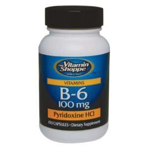 Vitamin Shoppe   B 6, 100 mg, 100 capsules