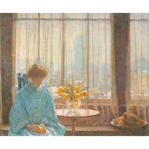  The breakfast room winter morning by Hassam canvas art 