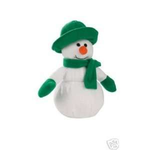  Holiday Heather Plush Snowman Dog Toy 7 3/4 GREEN 