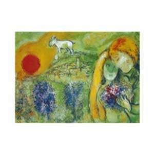  Print   Amoureux De Vence   Artist Marc Chagall  Poster Size 15 X 19