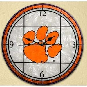  Clemson Art glass Wall Clock