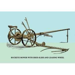  Mower with Shoe Slide and Leading Wheel   16x24 Giclee Fine Art 