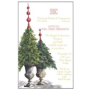  Evergreen Urns, Custom Personalized Christmas Invitation 