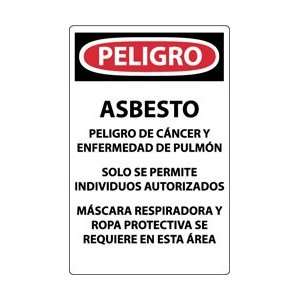 D495   Asbestos Dust Hazard (Spanish), 20 X 14, Paper, 100 per Pack 