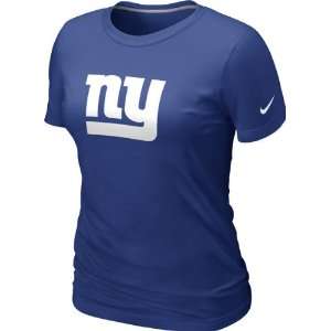  New York Giants Womens Blue Nike Team Logo T Shirt 