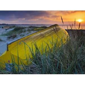 Upturned Boat Among the Sand Dunes at Mudeford Spit, Dorset, England 