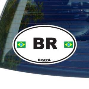  BR Brazil Country Auto Oval Flag   Window Bumper Laptop 