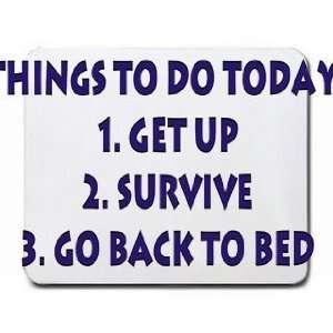  Things to do today 1) get up 2) survive 3) go back to bed 