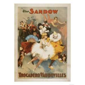  Sandow Trocadero Vaudevilles Carnival Theme Poster Giclee 