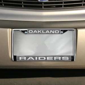    Oakland Raiders Chrome License Plate Frame 