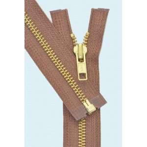  32 Medium Weight Jacket Zipper YKK #5 Brass ~ Separating 