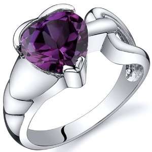 Love Knot Style 2.50 carats Alexandrite Ring in Sterling Silver 
