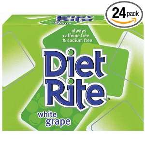 UP Diet Rite Soft Drink, White Grape, 12 Ounce (Pack of 24)  