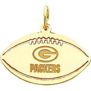  14K Gold NFL Green Bay Packers G Logo Football Charm 