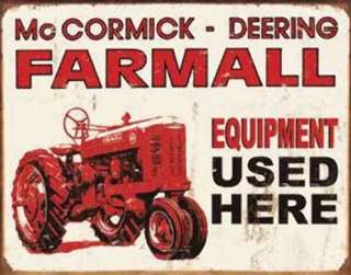 Metal Sign Farm Tractor Farmall Equipment used here NEW  