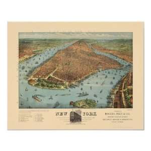  Manhattan, NY Panoramic Map   1879 Posters