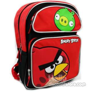 Angry Birds Red / Black 3 Pocket Backpack 16  