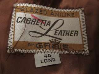 Vtg Grais Mens Aniline Cabretta Leather Fight Club Mod Blazer Jacket 