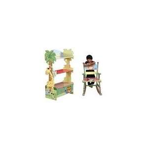 Teamson Kids Sunny Safari Bookcase and Rocking Chair 