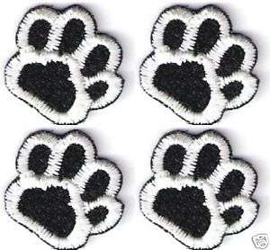 Lot of 4 Dog Animal Paw Print Embroidery Applique Patch  