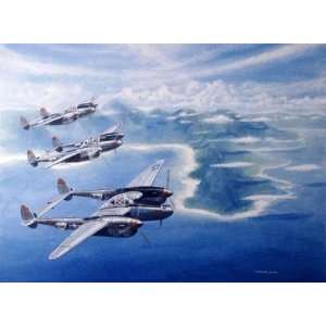  Jim Horan   Wwii P38 Lightnings Giclee on acid free paper 