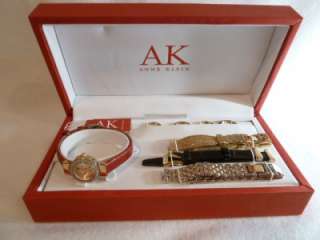 Preowned Watch Set by Anne Klein with Box & Multibands  