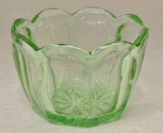 ANTQUE ART DECO GREEN URANIUM GLASS BOWL 1930s  