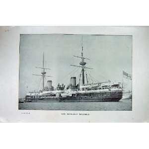    1895 WW1 Ship H.M Battleship Inflexible Photograph