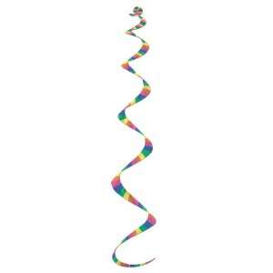   By Beistle Company Rainbow Stripes Metallic Whirls 