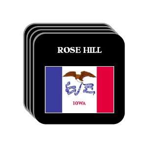 US State Flag   ROSE HILL, Iowa (IA) Set of 4 Mini Mousepad Coasters