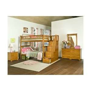   Furniture Columbia Twin Over Twin Staircase Bunk Bed