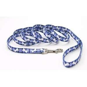 Pet Attire Styles Plaid Bones 6 Foot Dog Leash with a Width of 3/8 in.
