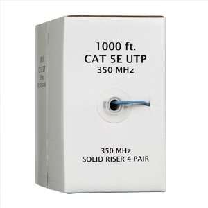  UNBRANDED CAT 5e UTP Solid Riser Cable, 1000 FT Pull Box 