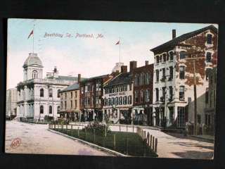 c1907 Boothbay Square Portland ME Old Vintage Postcard  